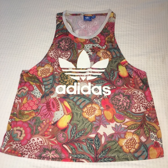 adidas floral tank tops